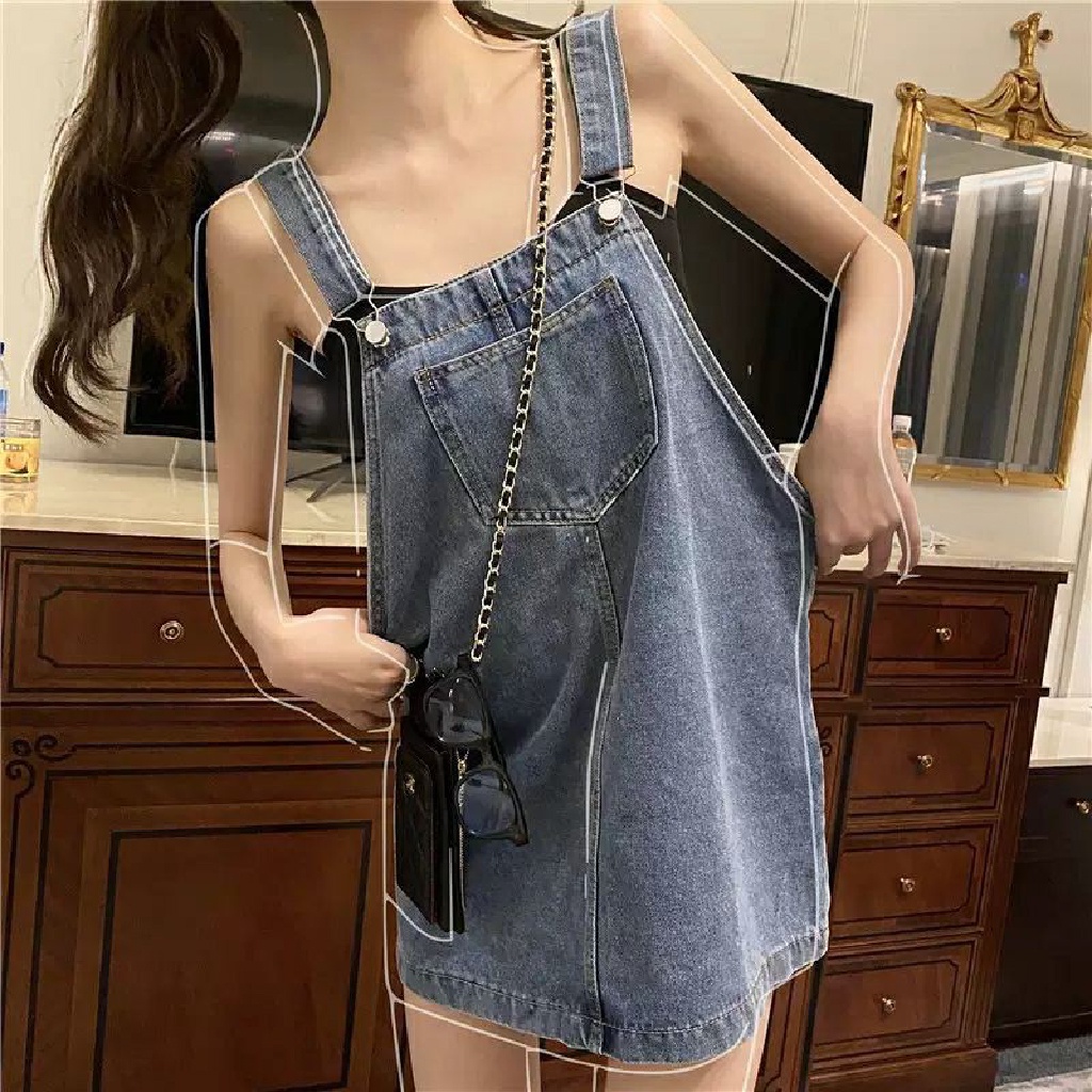 [Sẵn] Váy Yếm Bò Jeans Demin Dáng Ngắn Ulzzang Hàn Quốc, Váy Yếm Denim Dáng Ngắn Thời Trang Hàn Quốc Chali Y002