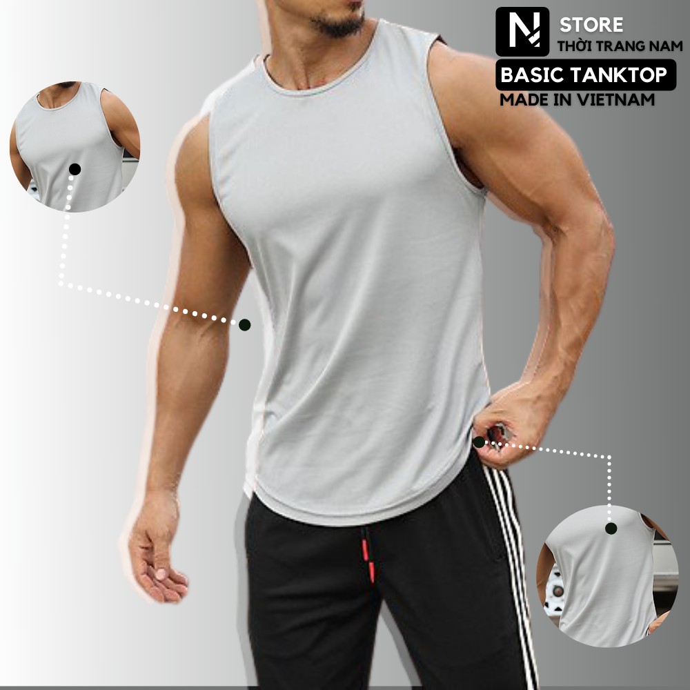 Áo thun 3 lỗ nam, áo ba lỗ tanktop nam form rộng sát nách_ABL01