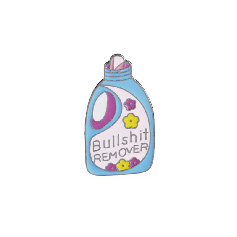 Set 2 trâm cài áo hình chai xịt nước và bình nước xả từ hợp kim tráng men tiện dụng