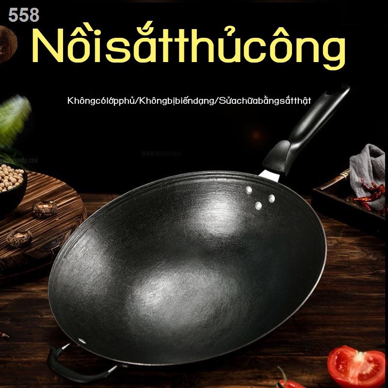 Chảo gang tay kiểu cũ không tráng phủ bếp ga từ chống dính