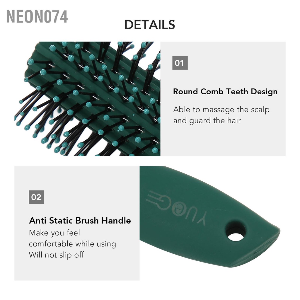 Neon074 Lược chải tóc xoăn Cải thiện ngăn ngừa tĩnh điện Thoải mái - Xử lý Phụ nữ Chải lông