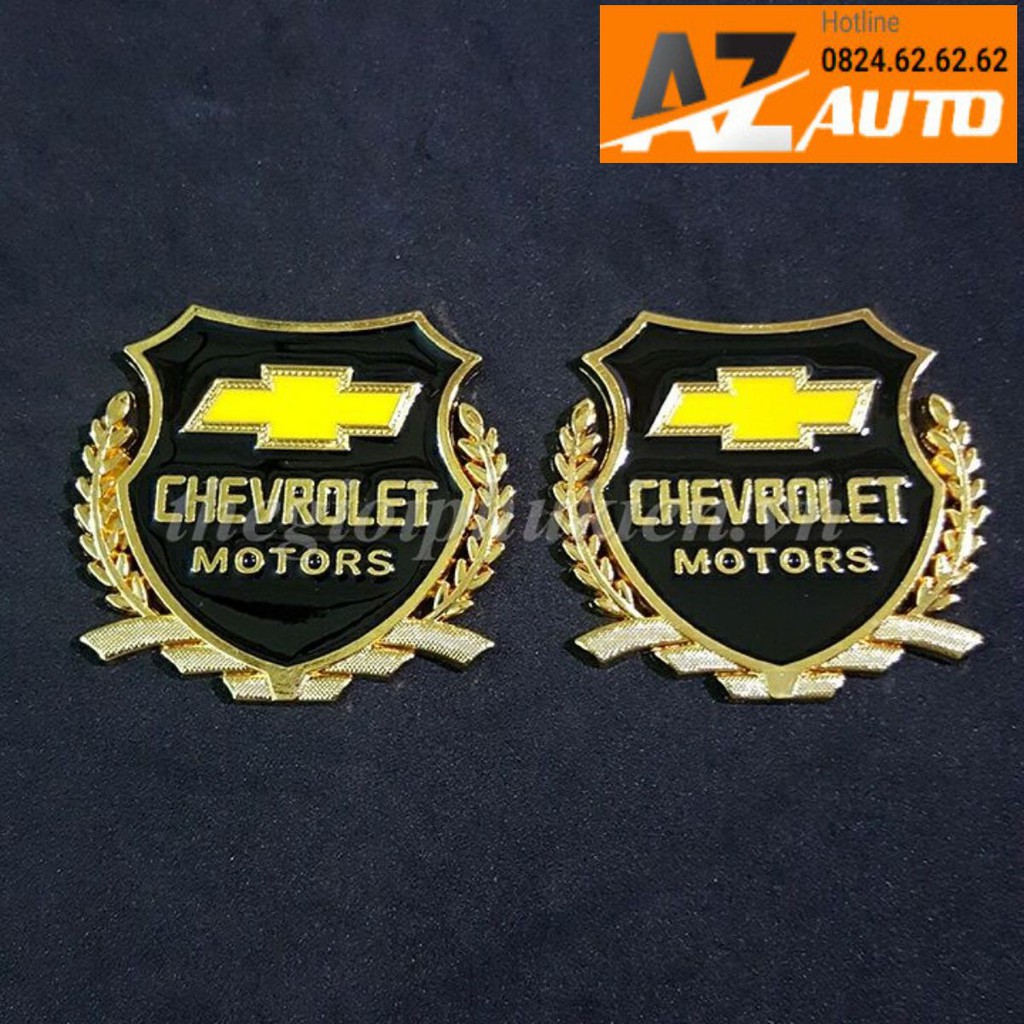 Bộ 2 Logo dạng Bông lúa theo xe -Chevrolet( hàng chất )