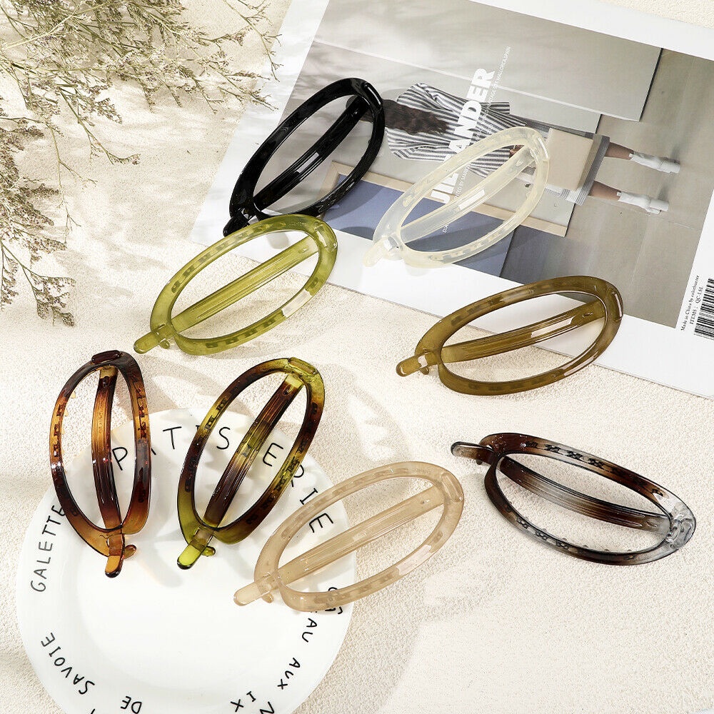 Kẹp tóc Haimeikang 12cm hình oval thời trang cho nữ