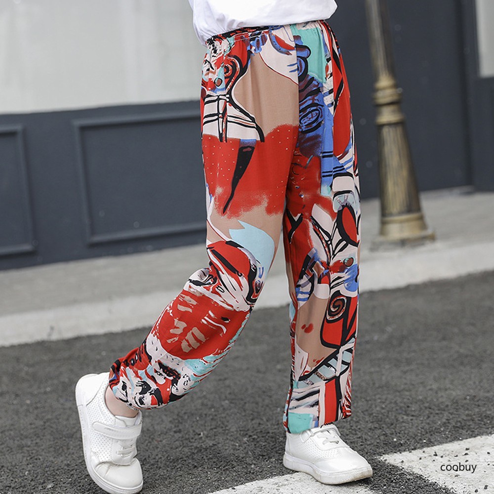 Quần dài thể thao chống muỗi in họa tiết thời trang cho bé