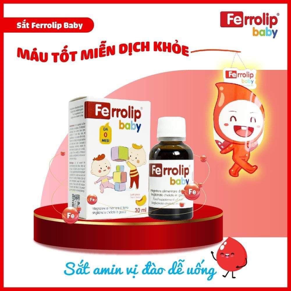 Sắt hữu cơ FERROLIP Baby,  vị đào 30ml
