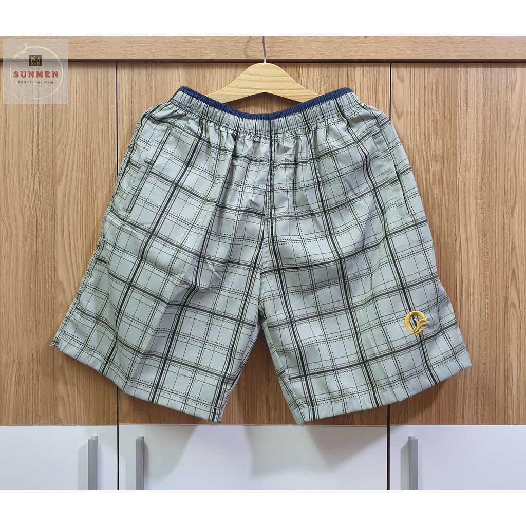 [HCM] Quần Đùi Thể Thao Nam Caro - Họa Tiết Lưng Thun Viền Chất Kaki Cotton Thoáng Mát Size Từ 50-85kg