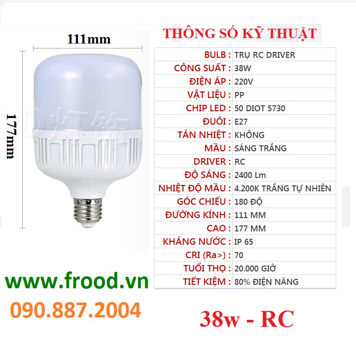 Bóng đèn LED tiết kiệm 38w