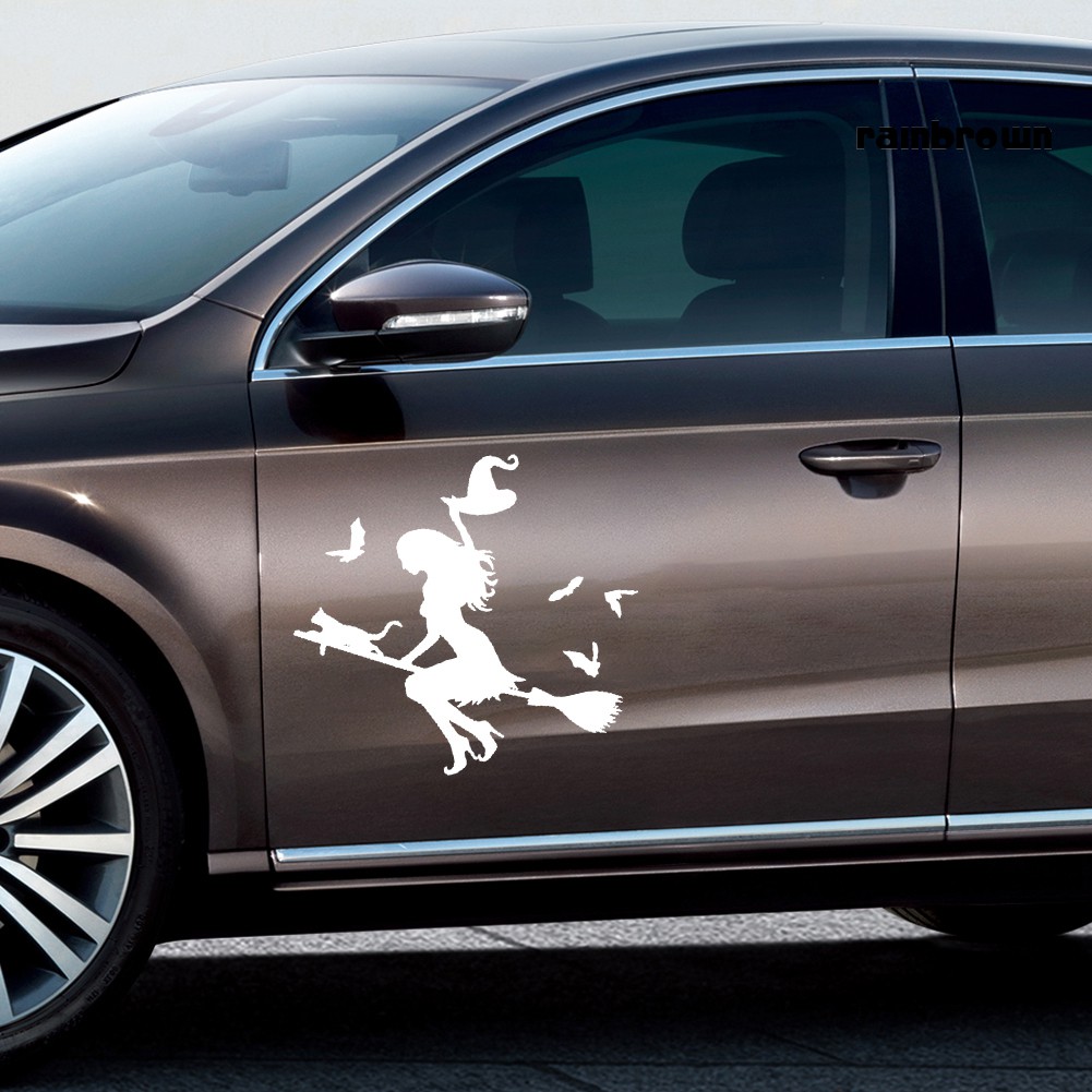 Đề Can Dán Trang Trí Xe Ô Tô Hình Phù Thủy Bay Độc Đáo