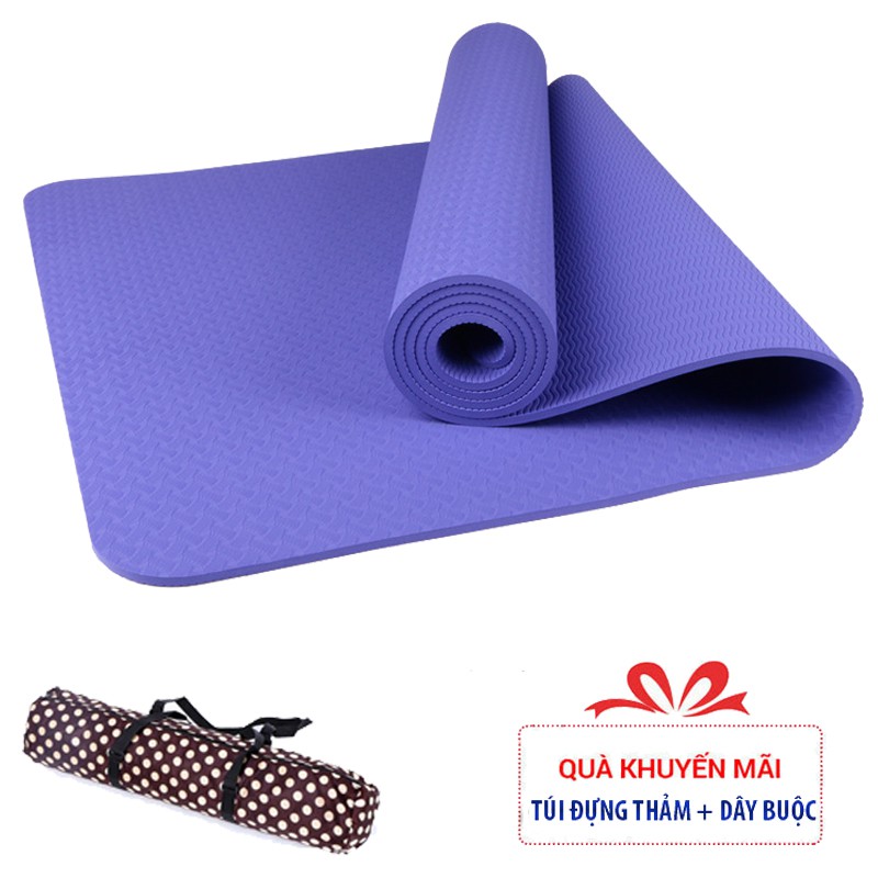 Thảm tập yoga TPE 8mm 1 lớp + Tặng túi đựng thảm thời trang