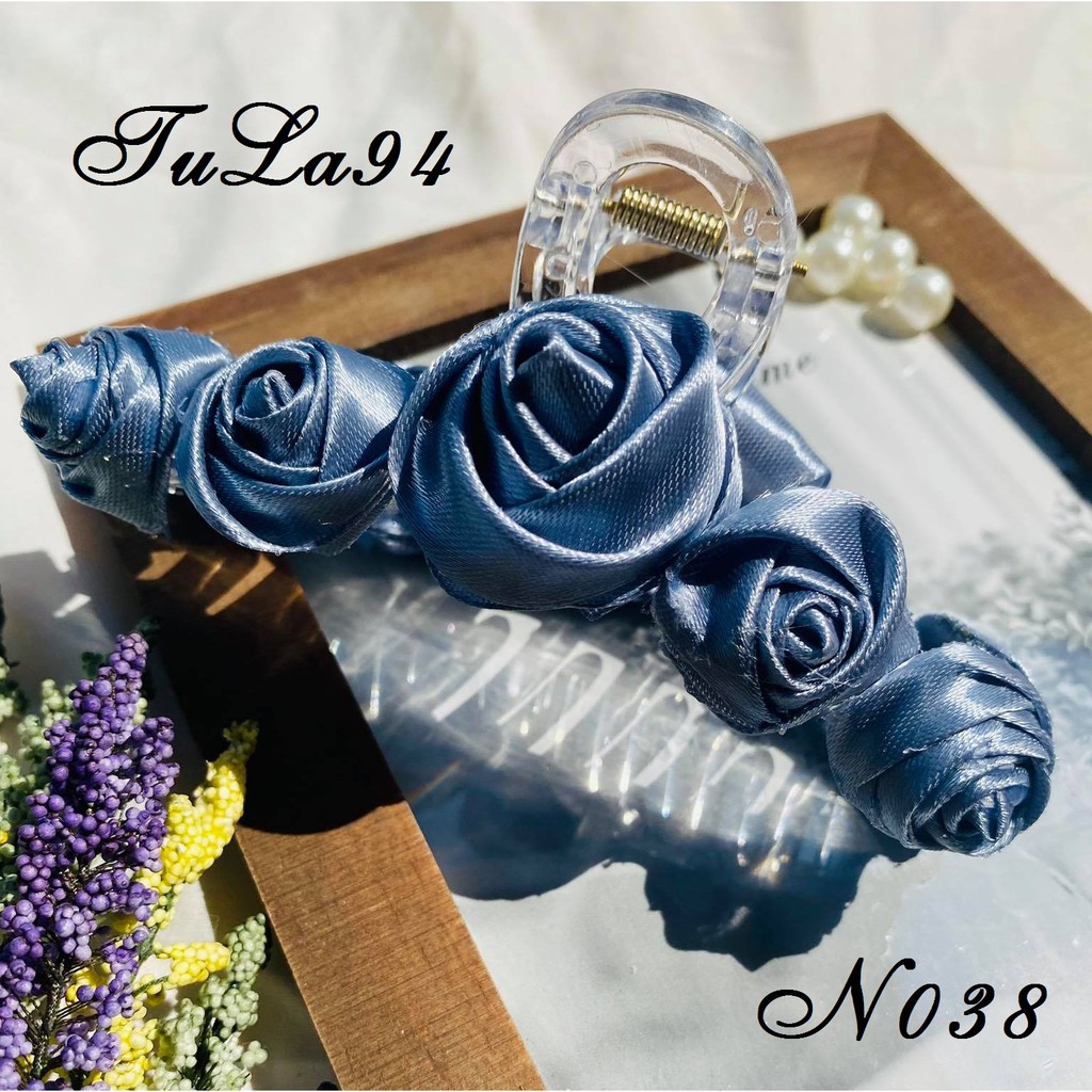 Kẹp Tóc Ngoạm Hoa Hồng 3D Sang Chảnh Phong Cách Retro Hàn Quôc nhiều màu TuLa94