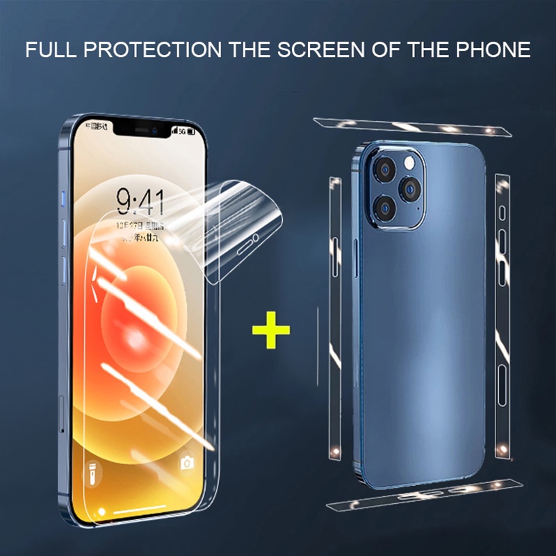 Miếng Dán Film PPF Chống Va Đập Chống Xước Full màn hình + PPF cao cấp dán viền bảo vệ Cho iPhone 12 13 14 Pro Max