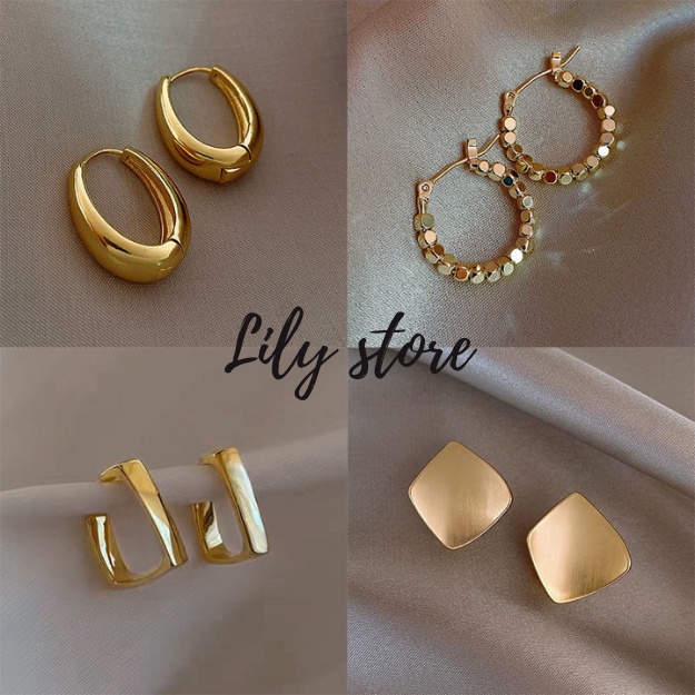 Bông tai nữ Hàn Quốc VINTAGE, Các Mẫu Khuyên Tai Nữ HOT NHẤT #V2