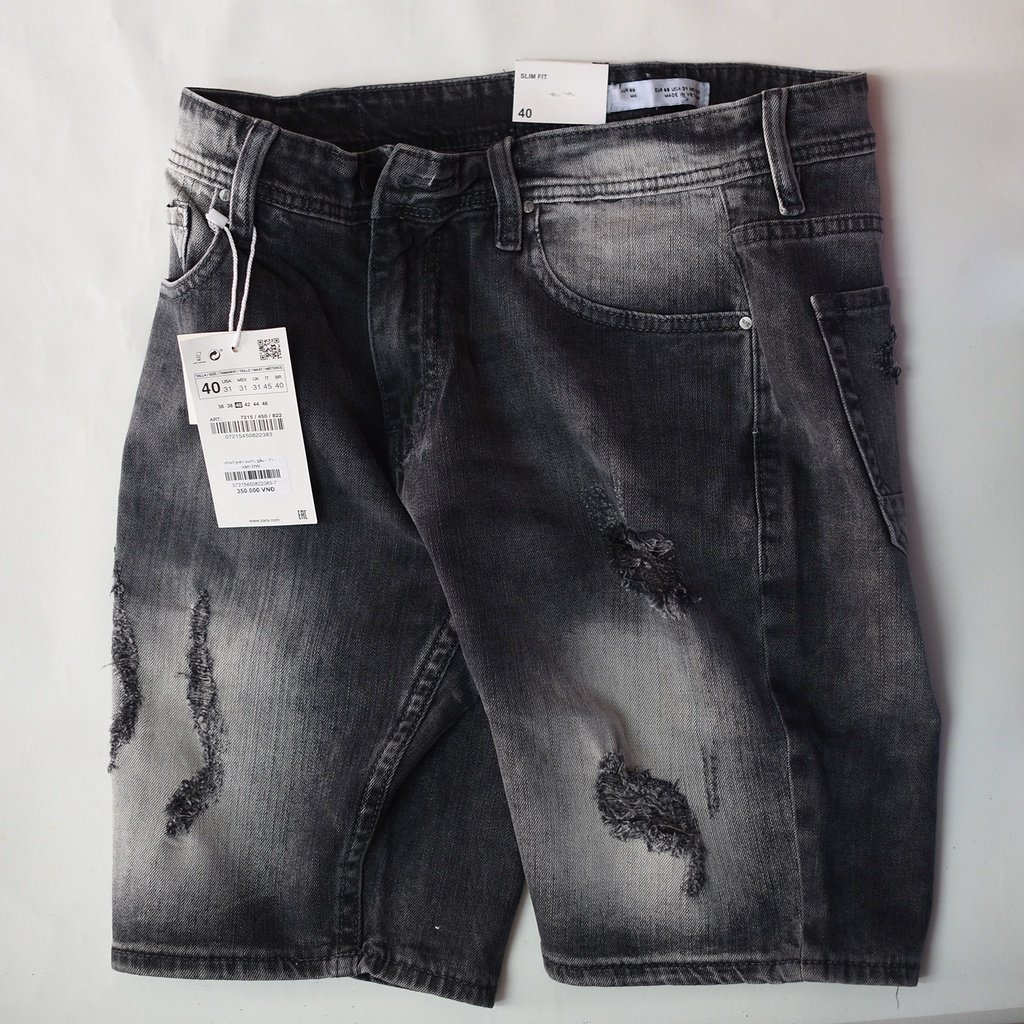 Quần Short Jean nam rách, Đùi Rin Nam Co Giãn hàng chính hãng xuất khẩu Musland