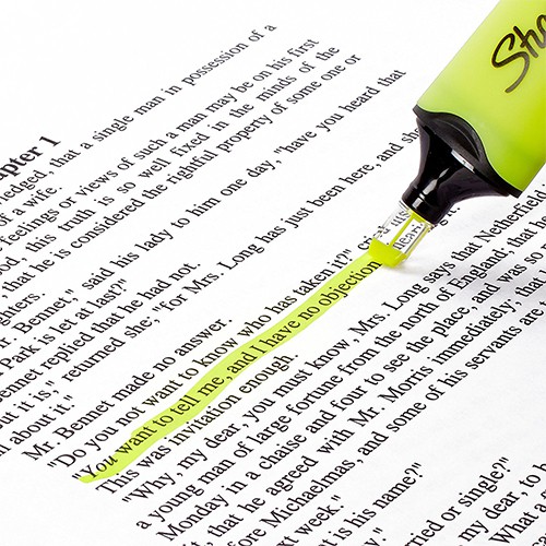 Bút dạ quang đầu trong suốt  Sharpie Clear View Highlighter -  Màu vàng (Yellow)