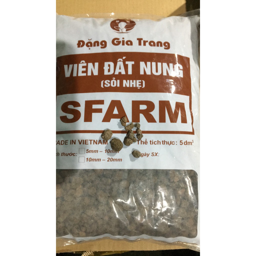 VIÊN ĐẤT NUNG ( SỎI NHẸ ) - TÚI 5 lít Size 5-10MM