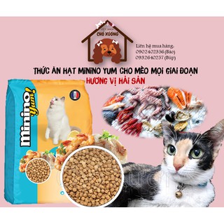 Thức ăn cho mèo MININO YUM SEAFOOD vị Hải sản 350g, 1.5kg