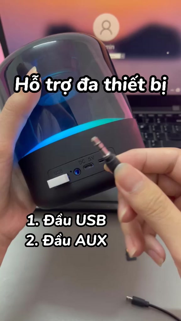 Loa bluetooth không dây SIDOTECH 308 mini bass mạnh âm thanh vòm 360 độ có LED RGB cho điện thoại máy tính laptop để bàn | BigBuy360 - bigbuy360.vn