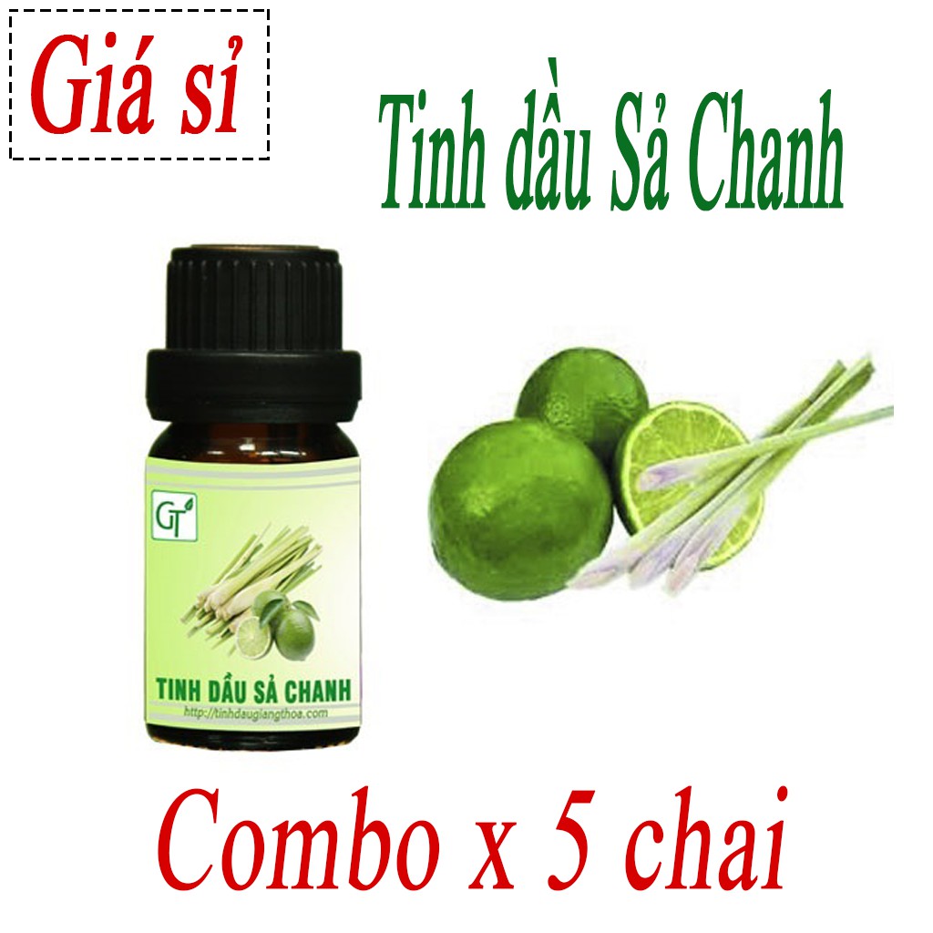 Combo 5 chai tinh dầu Sả Chanh nguyên chất 10 - 100ml [HÀNG CAO CẤP] - Đuổi muỗi, khử mùi, thơm mát