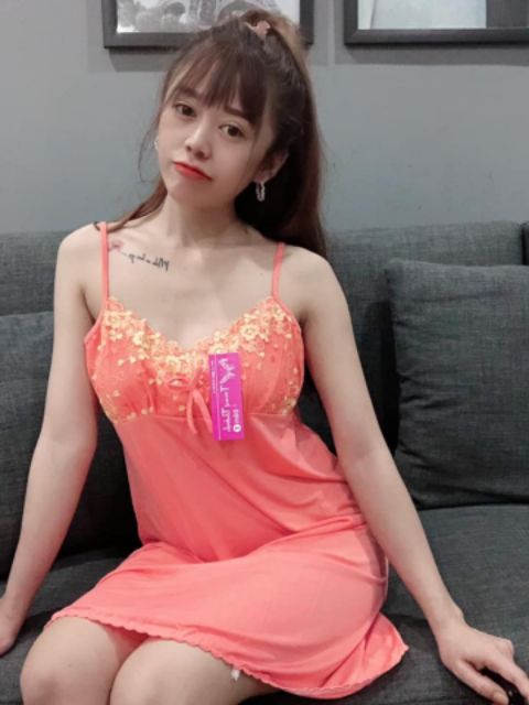 Đầm Ngủ Thun Lạnh 2 Dây Phối Ren Cực Xinh Nhiều Màu Giá Đẹp Bao Vải S(1,2,3) | BigBuy360 - bigbuy360.vn