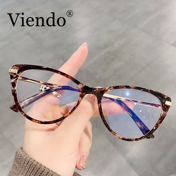 Gọng kính cận nữ VIENDO mắt mèo đổi màu chống ánh sáng xanh chống tia uv cao cấp thời trang kính cận có độ cắt theo yêu cầu