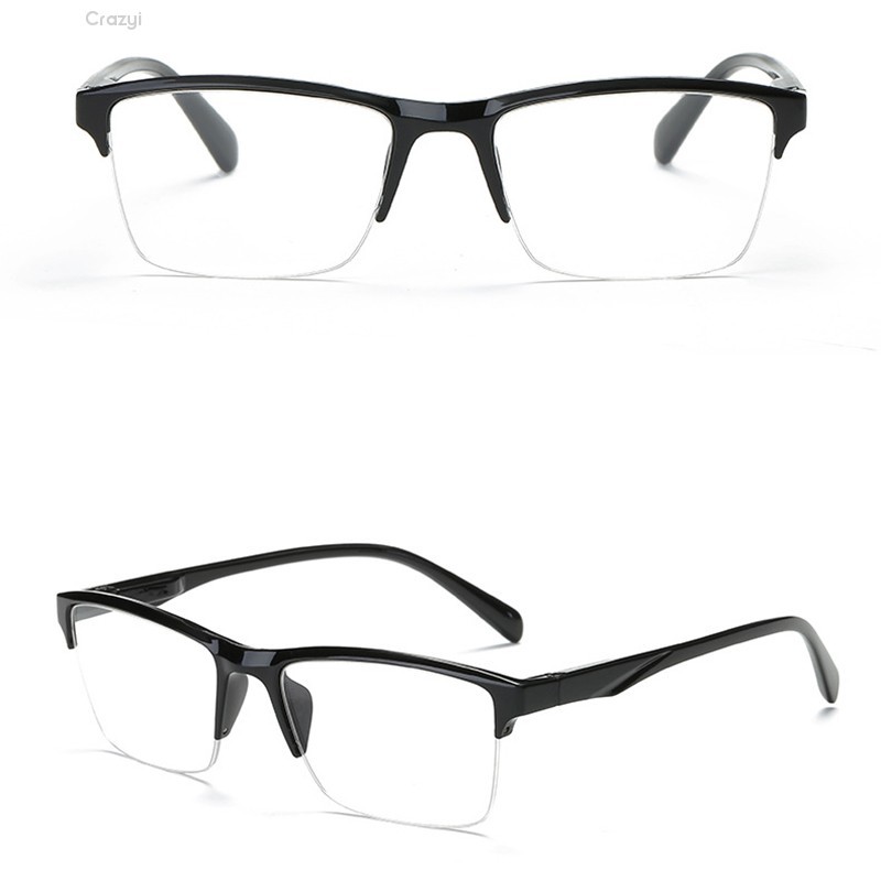 Fashion Unisex Half Frame Style Transparent Reading Glasses +0.25 to +4.0