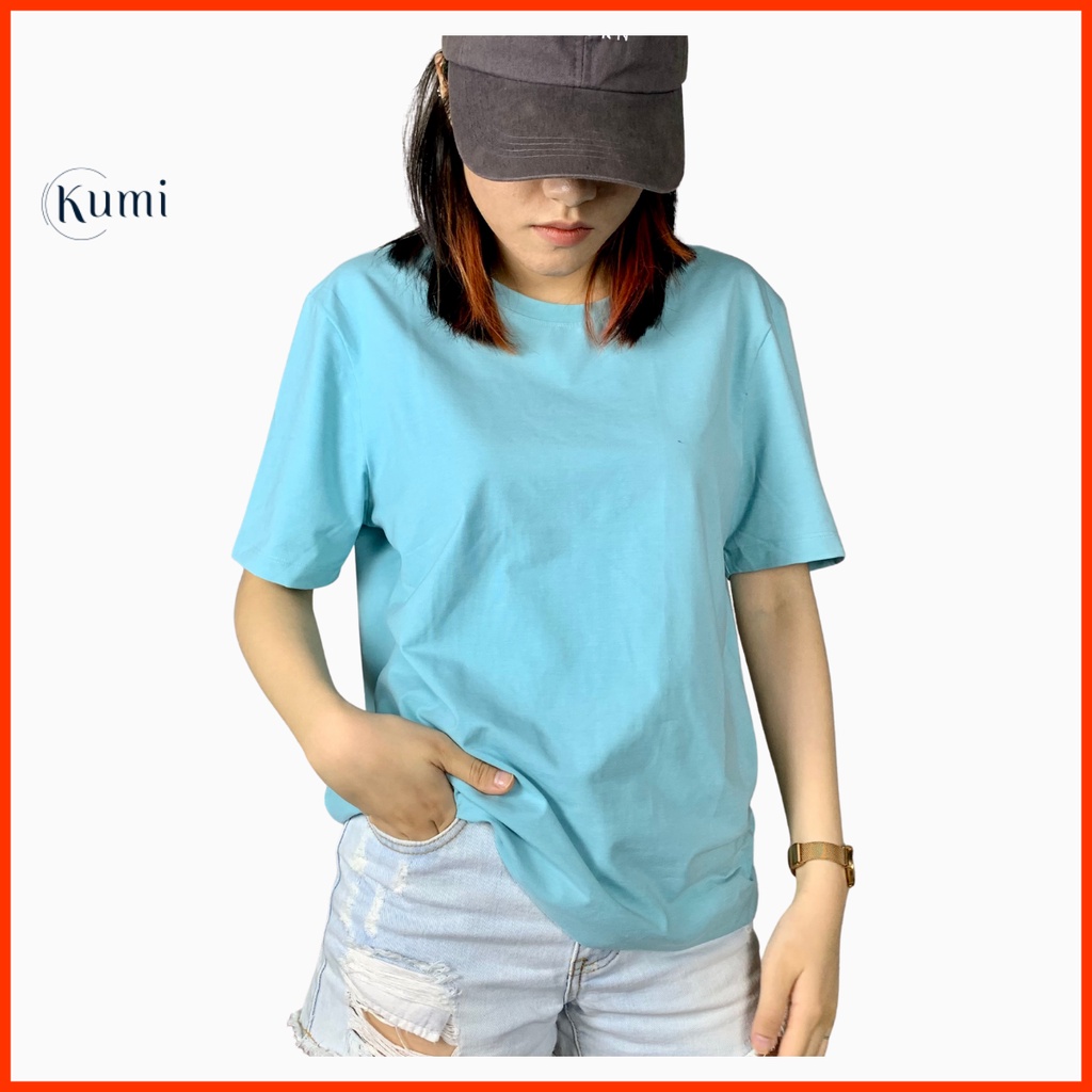 Áo Phông Nữ, Áo Thun Nữ Chất Cotton Cao Cấp Co Giãn Thoáng Mát Kumi Fashion Màu Xanh Ngọc | BigBuy360 - bigbuy360.vn