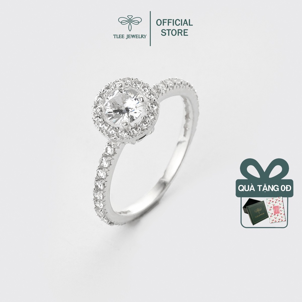 Nhẫn bạc nữ TLEE đá tròn viền nạm đá sang trọng TleeJewelry A0167