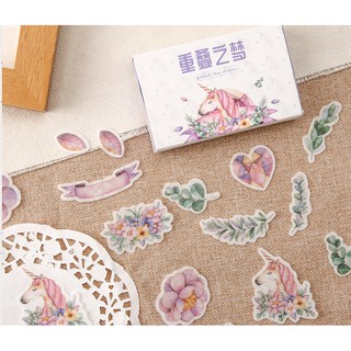 Bộ hình dán sticker Trùng Điệp Chi Mộng 40 miếng trang trí tranh vẽ, sổ tay, planner