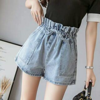 Quần jeans cạp cao lưng thun, quần jeans nữ