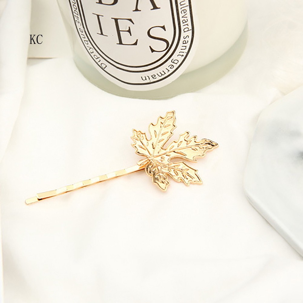 ❣2Pcs Elegant Maple Leaf Alloy Hairpin Hair Clip Women Headwear Accessories