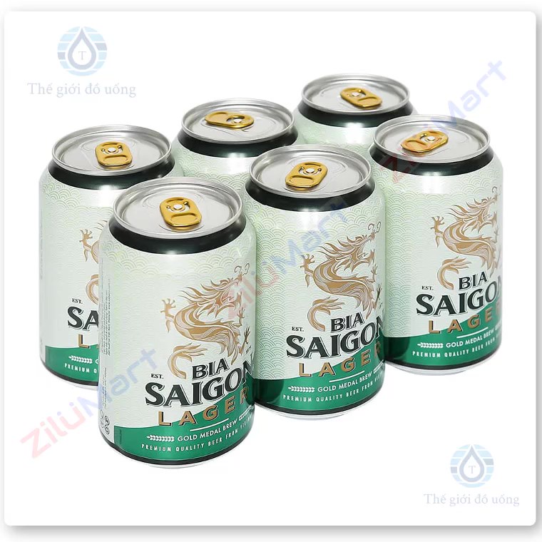 [GIAO HỎA TỐC 1H HCM] Thùng 24 lon bia Sài Gòn Xanh loại 330ml - bao bì xuân