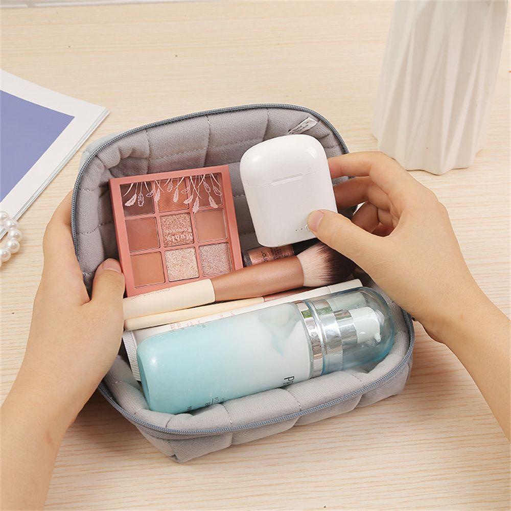 Túi Đựng Bút / Mỹ Phẩm Có Khóa Kéo Phủ Lông Nhung Dễ Thương Xinh Xắn