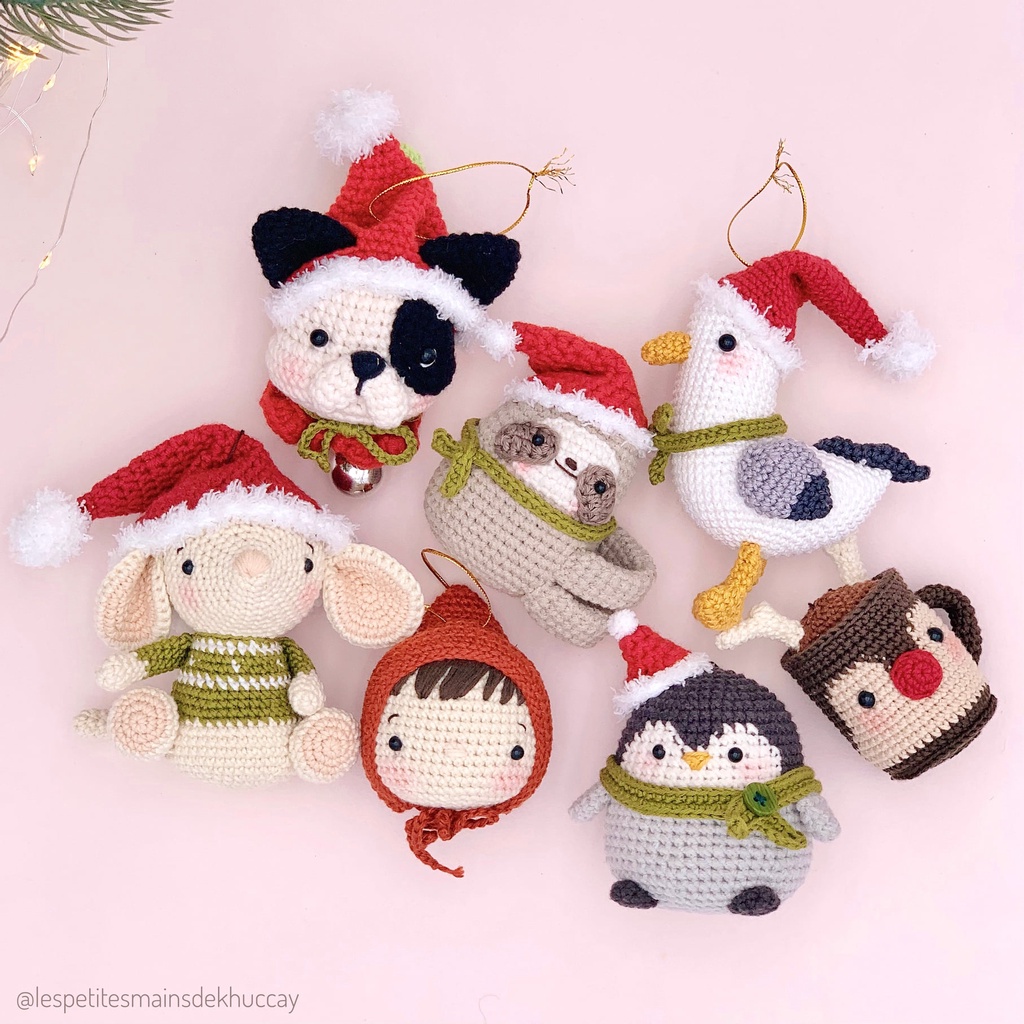 Đồ đan móc, Đồ trang trí Giáng Sinh, Đồ trang trí cây thông, Set đan móc trang trí Noel, Set trang t