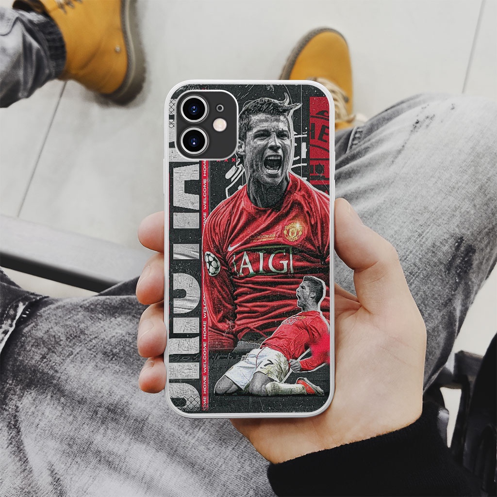 Ốp điện thoại dẻo ronaldo trượt cỏ ăn mừng cho iphone 6 - iphone 13 RED20210101