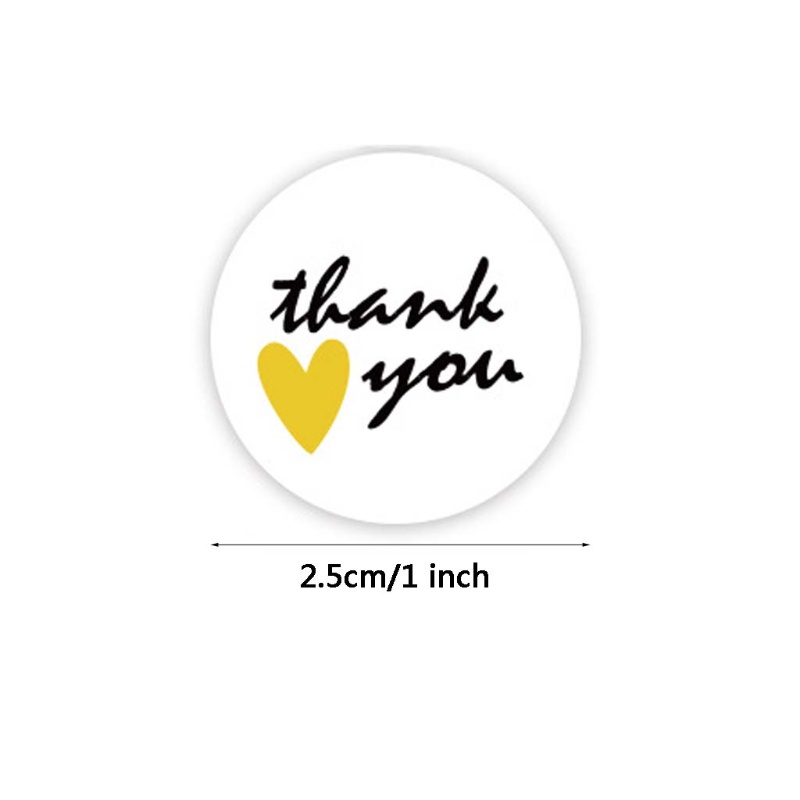 ✿ Cuộn 500 Nhãn Dán Tròn In Chữ Thank You Trang Trí Túi Quà Tặng/Sổ Tay