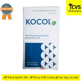 KOCOL – Viên Uống Hỗ Trợ Tăng Cường Sức Đề Kháng, Giảm Cảm, Hạ Sốt (Hộp 30 Viên)
