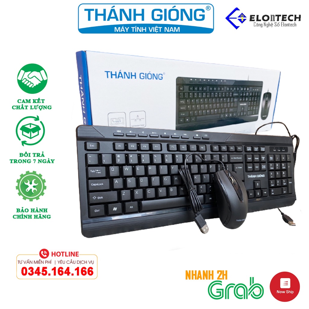 Combo Bàn Phím kèm chuột Thánh Gióng TG-KM2000 | Bộ bàn phím tính máy văn phòng bền, đẹp | Bảo hành 12 tháng