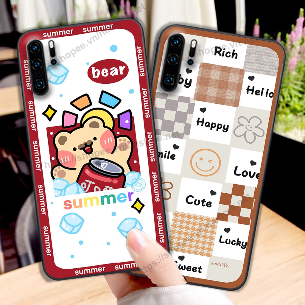 Ốp lưng Huawei P30 / P30 Pro trái tim hình gấu cute cá tính, giá rẻ, cực bền