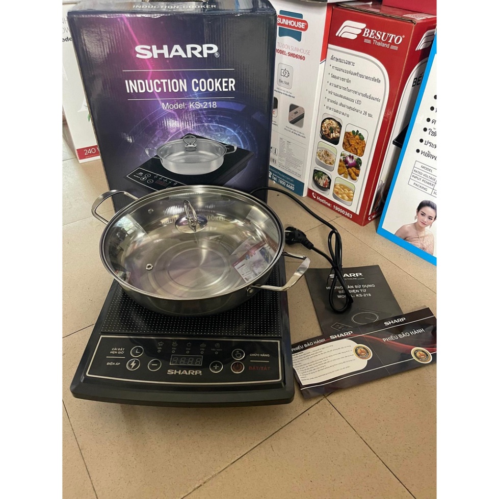 Bếp Từ Chính Hãng SHARP SH-699 Thái Lan + Tặng Kèm Nồi INOX Cao Cấp- Công suất 2000W - Bảo hành 12TH