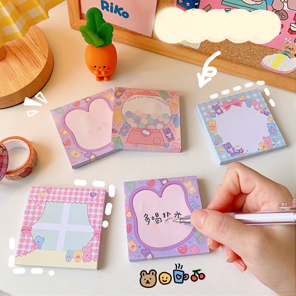 Giấy Nhớ Stick Note Tone Hồng Tím Soft Pastel Cute