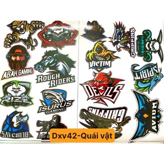 Mẫu 42 Quái vật - Tem sticker decal dán hình quái vật monster game cho xe máy điện thoại laptop mũ bảo hiểm Đèn xe việt
