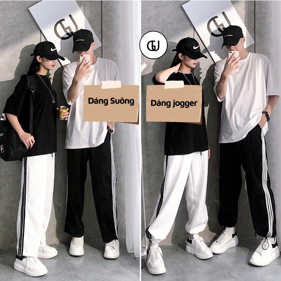 Quần Jogger Nam Nữ 3 Sọc Chất Đẹp Form Ống Rộng Để Suông Hoặc Rút Dây Bo Gấu Vải Mịn Mềm Mát Quần Joker, Joger, Thể Thao | BigBuy360 - bigbuy360.vn