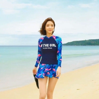 | Thanh Lý | Hot Đồ bơi nữ áo dài tay phối chân váy có quần short BK-356i Sales 1