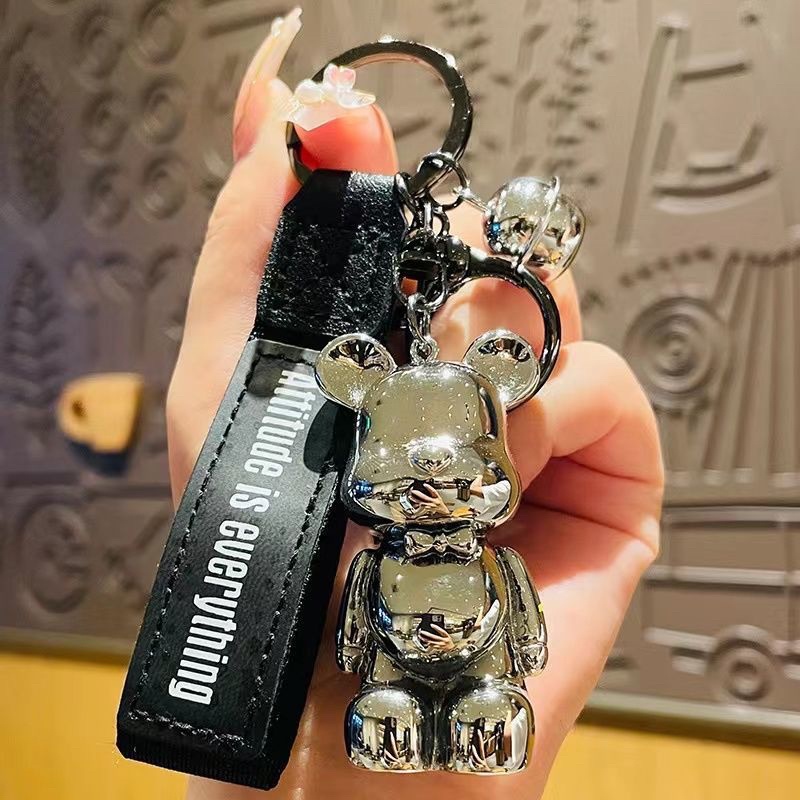 Móc Khoá Bearbrick Cao Cấp, Móc Khóa Phụ Kiện Túi Xách Hình Gấu Hàn Quốc mạ vàng bạc hot trend Tiktok MK21 - SHIN STORE