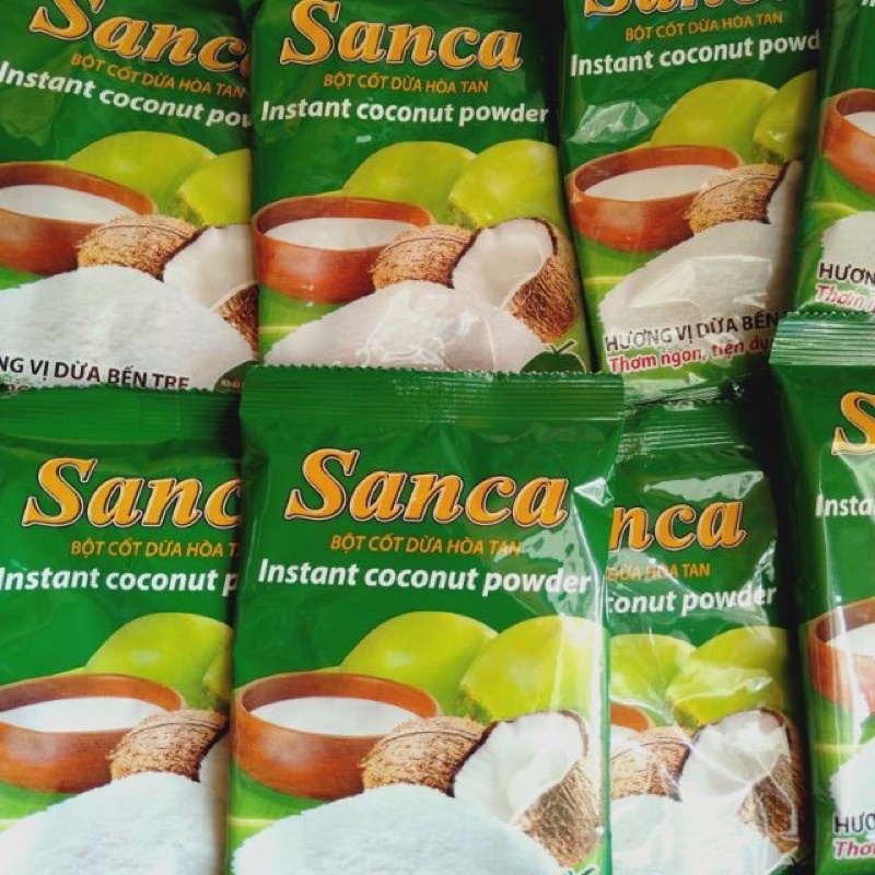 Bột Cốt Dừa hoà tan Sanca (gói 50gr)- Hương vị dừa Bến Tre thơm ngon, tiện dụng