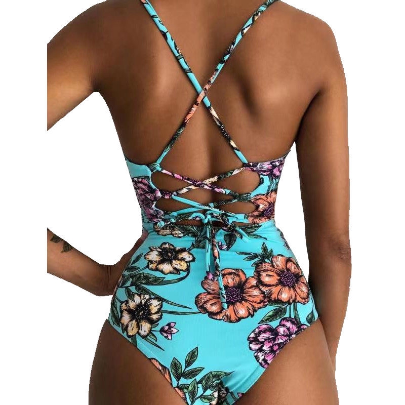 Đồ bơi lưng cao hoạ tiết hoa cho phái nữ | BigBuy360 - bigbuy360.vn