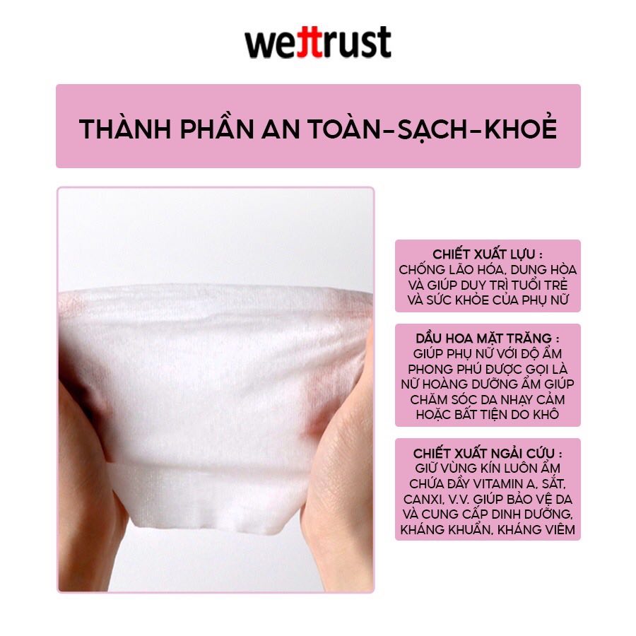 Khăn Ướt Phụ Khoa Wettrust InnerGarm Feminine Cleansing Wipes x 20 Miếng