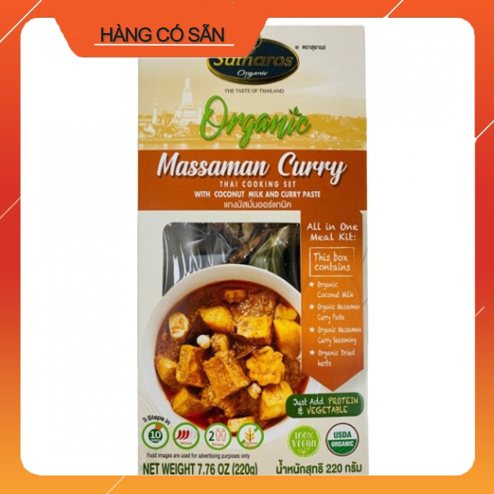 Gia Vị Nấu Món Cà Ri Massaman Thái Lan Ngon Chuẩn Vị Sutharos Organic Massaman Curry 220g [Có Sẵn]