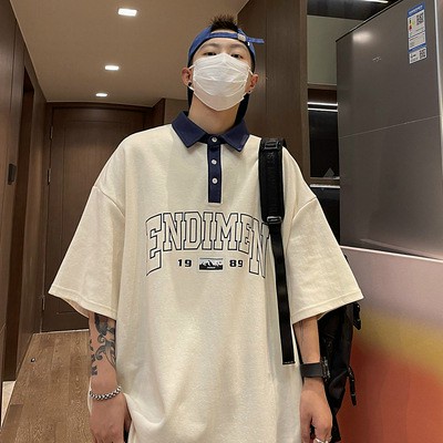 Áo Polo DRWIH tay lỡ BASIC form rộng OVERSIZE Nam Nữ Unisex áo phông cổ bẻ vải thun da cá tici dày dặn, không nhăn