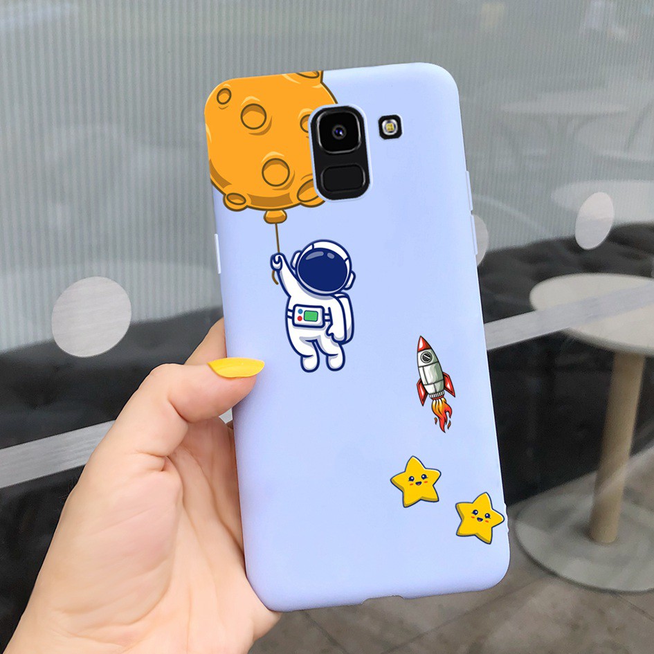 Ốp điện thoại nhám mềm chống sốc hoạ tiết bông hoa siêu mỏng dành cho Samsung Galaxy J6 J6Plus J600F J615F